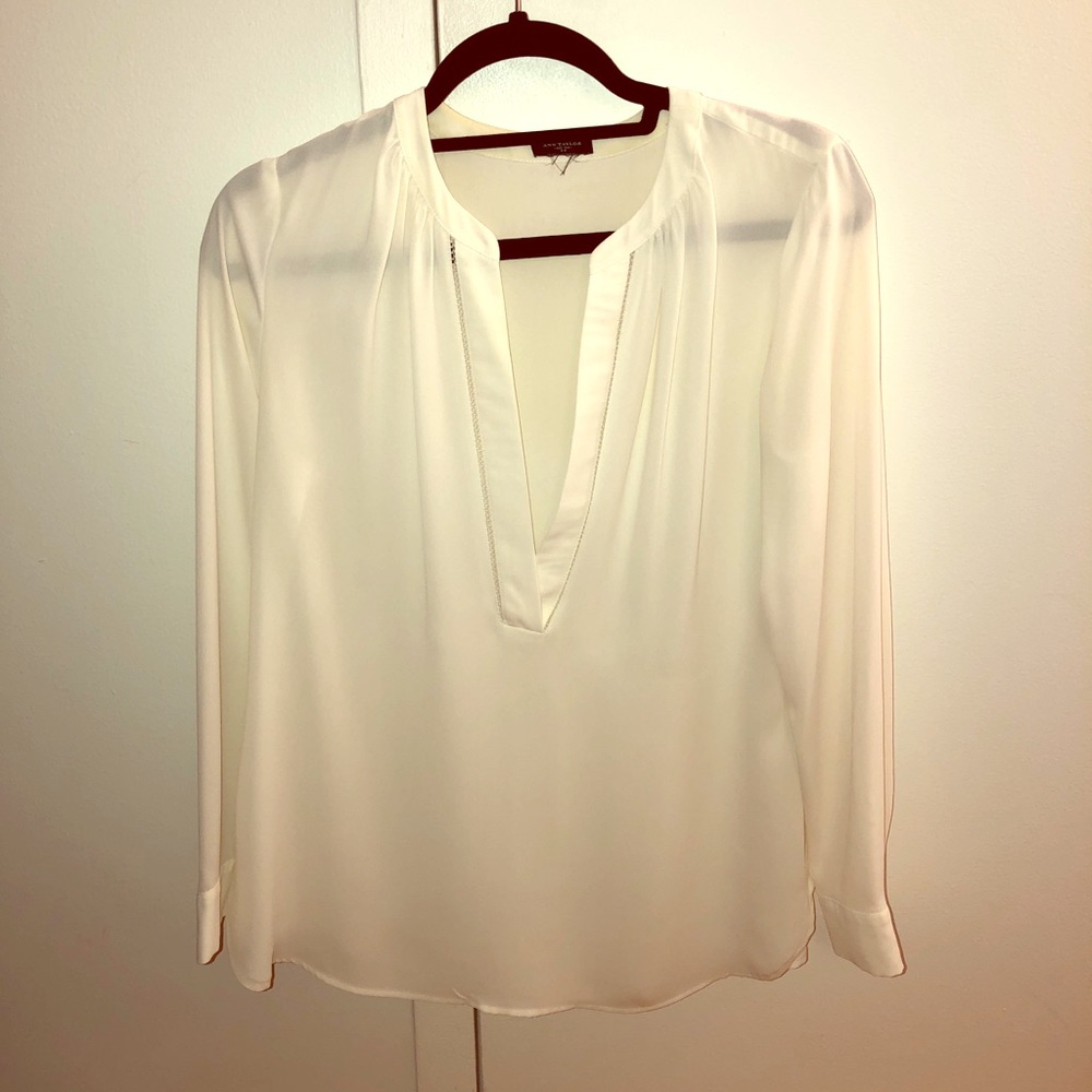White silk blouse